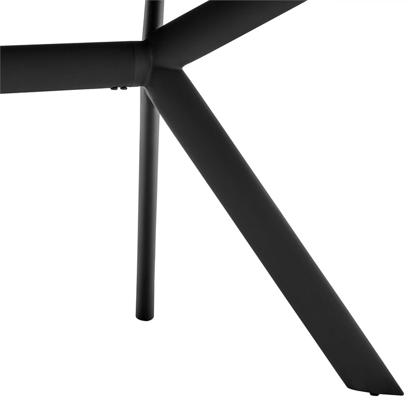 Armen Living Margot Rectangular Modern Metal Dining Table in Black/Charcoal