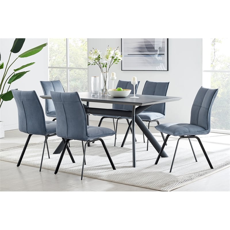 Armen Living Margot Rectangular Modern Metal Dining Table in Black/Charcoal