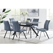 Armen Living Margot Rectangular Modern Metal Dining Table in Black/Charcoal
