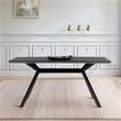 Armen Living Margot Rectangular Modern Metal Dining Table in Black/Charcoal