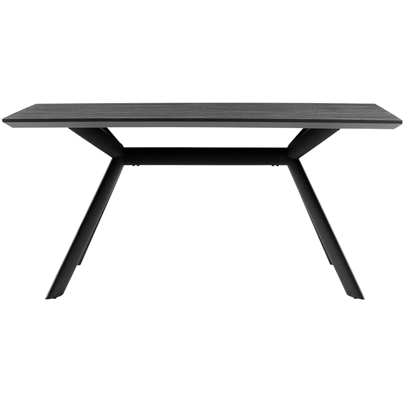Armen Living Margot Rectangular Modern Metal Dining Table in Black/Charcoal