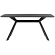 Armen Living Margot Rectangular Modern Metal Dining Table in Black/Charcoal