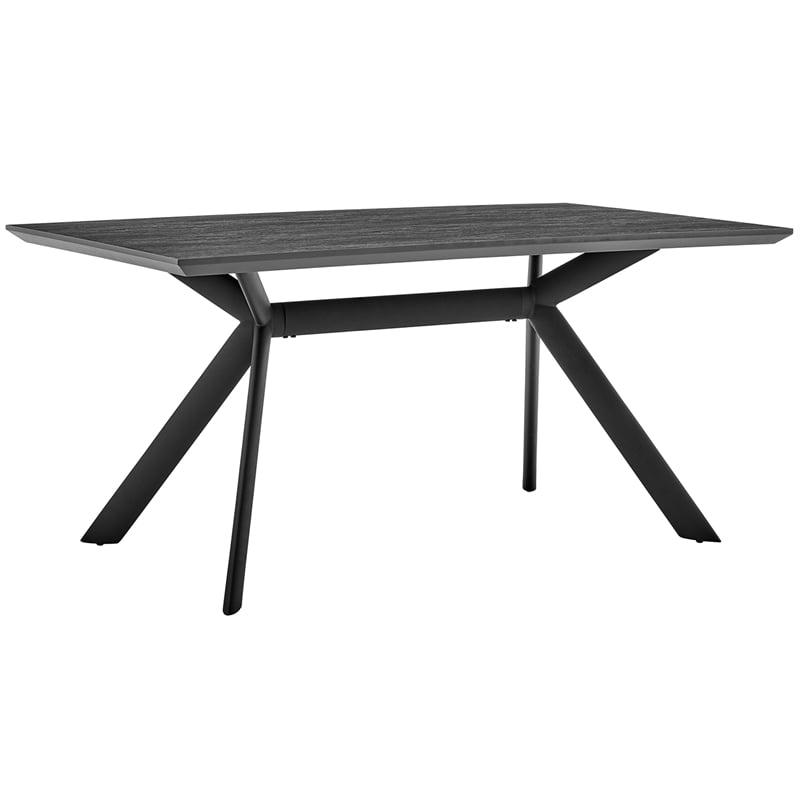 Armen Living Margot Rectangular Modern Metal Dining Table in Black/Charcoal