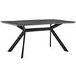 Armen Living Margot Rectangular Modern Metal Dining Table in Black/Charcoal