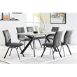 Armen Living Margot Rectangular Modern Metal Dining Table in Gray/Black