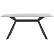 Armen Living Margot Rectangular Modern Metal Dining Table in Gray/Black