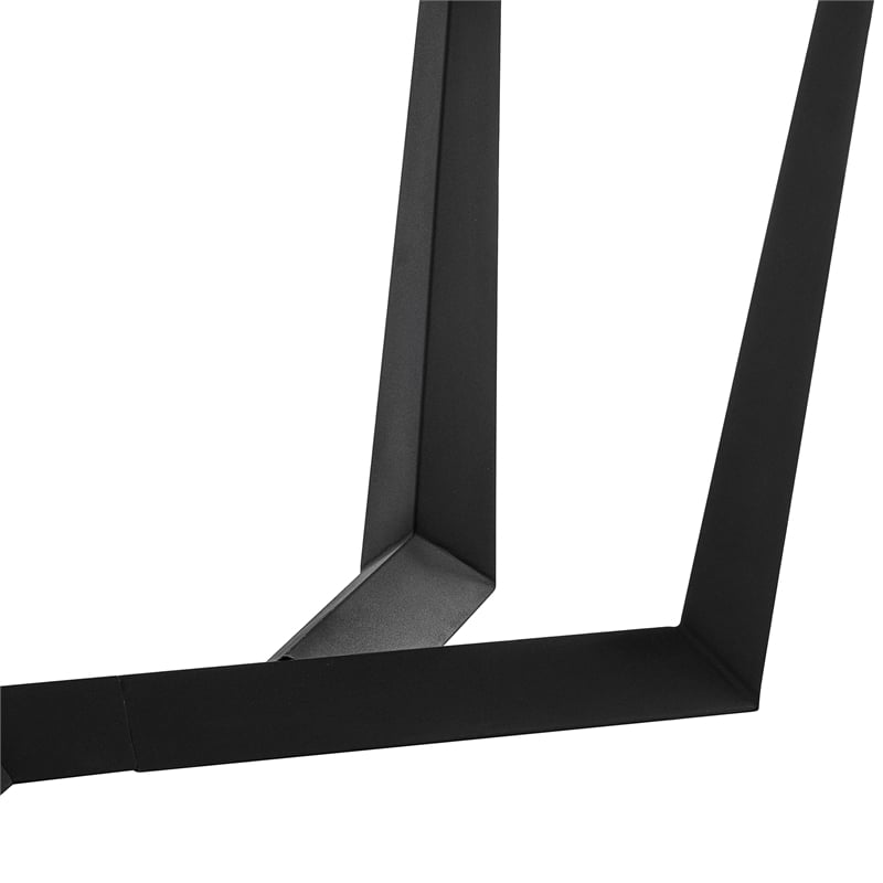 Armen Living Radford Modern Metal & Wood Dining Table in Charcoal/Black