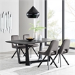 Armen Living Radford Modern Metal & Wood Dining Table in Charcoal/Black