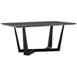 Armen Living Radford Modern Metal & Wood Dining Table in Charcoal/Black