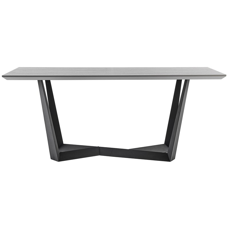 Armen Living Radford Rectangular Modern Metal Dining Table in Gray/Black