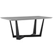 Armen Living Radford Rectangular Modern Metal Dining Table in Gray/Black