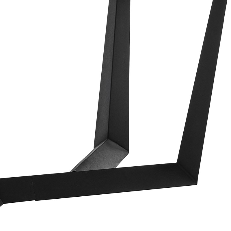 Armen Living Radford Rectangular Modern Metal Dining Table in Gray/Black