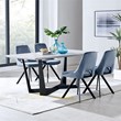 Armen Living Radford Rectangular Modern Metal Dining Table in Gray/Black