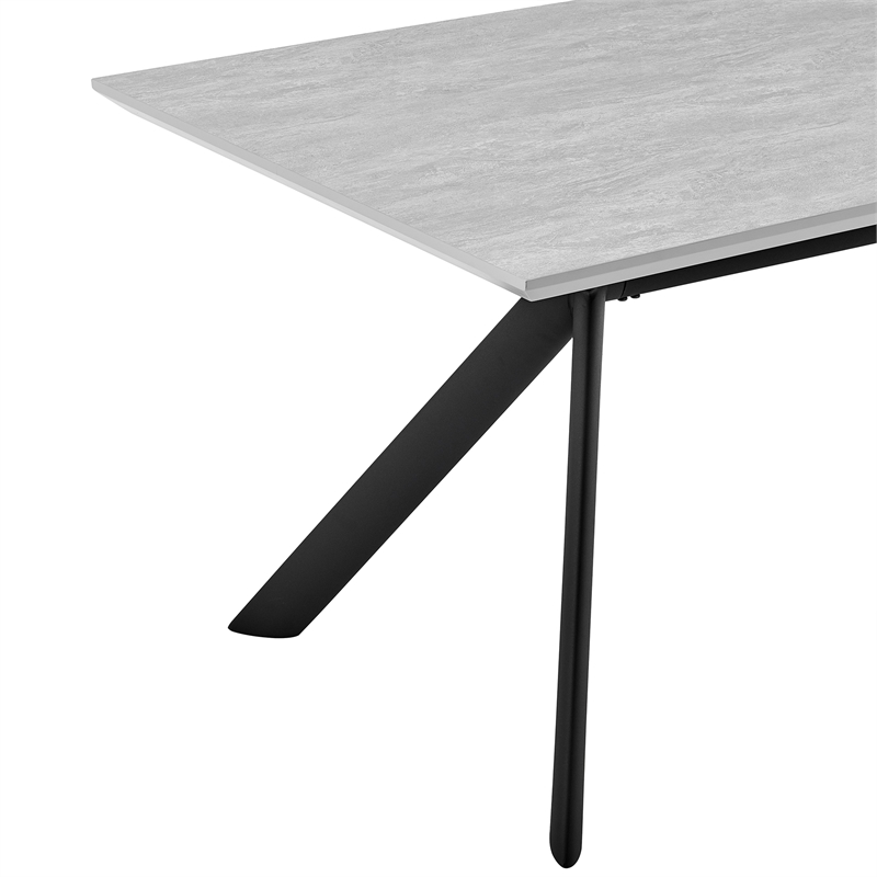 Armen Living Margot and Rylee 5-Piece Modern Fabric Dining Set in Gray/Black