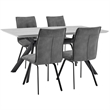 Armen Living Margot and Rylee 5-Piece Modern Fabric Dining Set in Gray/Black