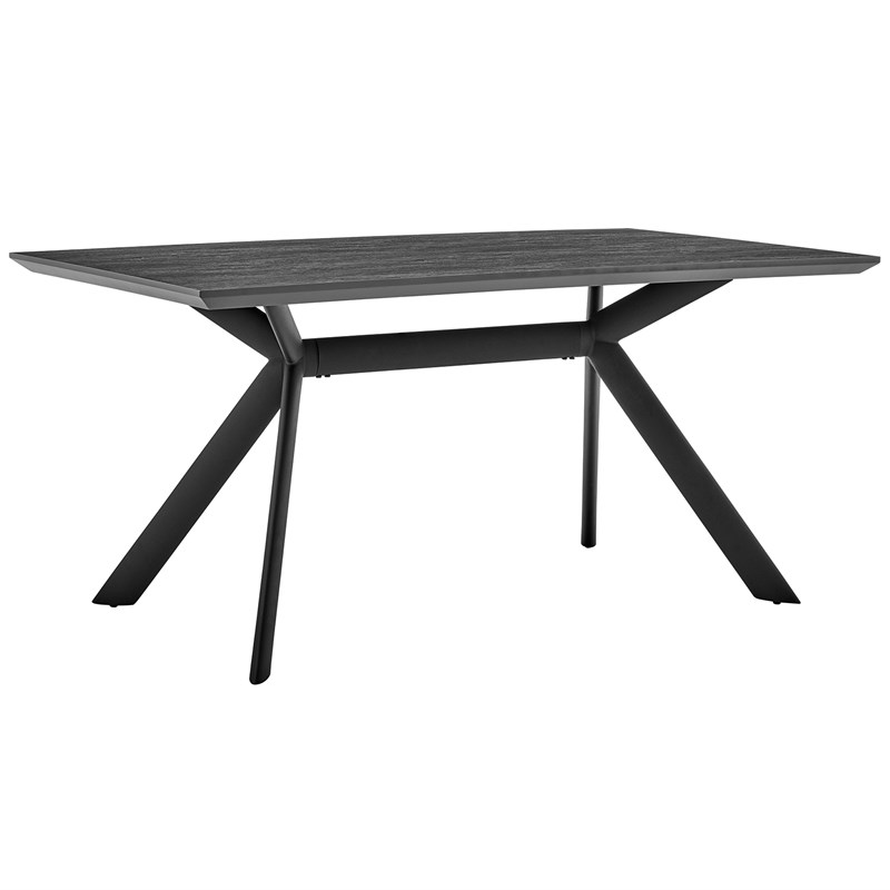 Armen Living Margot and Rylee 7-Piece Fabric & Metal Dining Set in Blue/Black