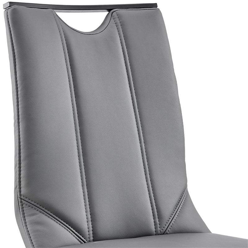 Armen Living Fenton 5-Piece Faux Leather & Metal Dining Set in Gray