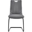 Armen Living Fenton 7-Piece Faux Leather & Metal Dining Set in Gray