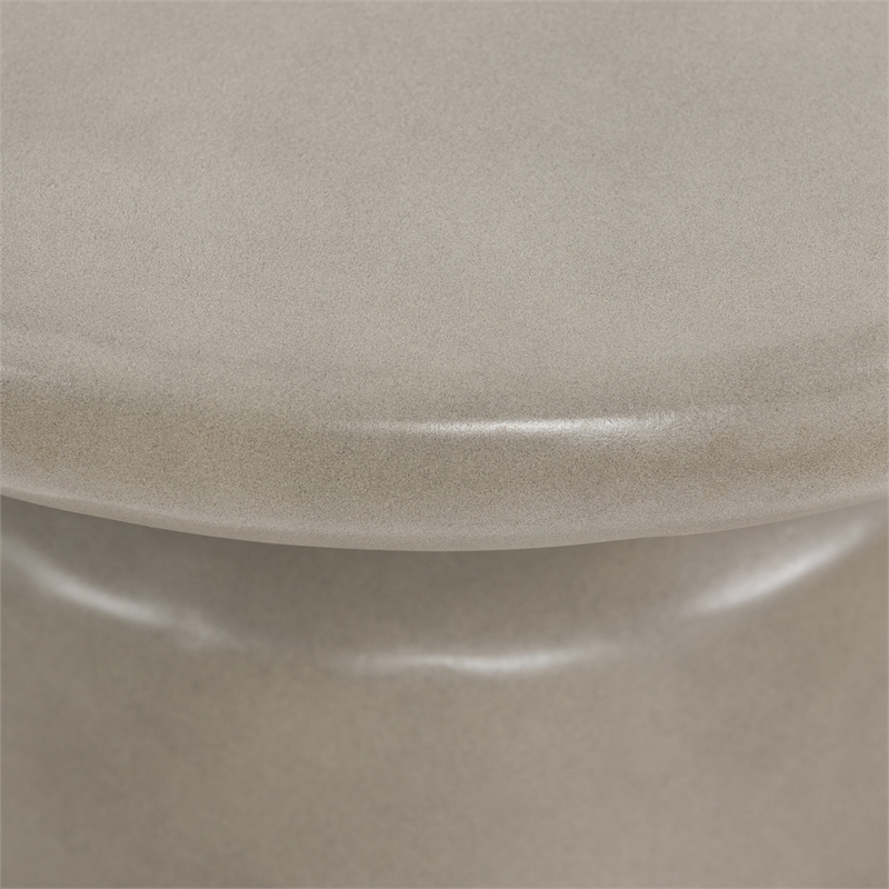 Armen Living Umbre Modern Stone Indoor Outdoor Accent Stool End Table in Gray