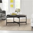 Armen Living Dua Round Modern Metal Coffee Table in Espresso/Black