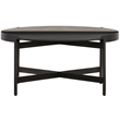 Armen Living Dua Round Modern Metal Coffee Table in Espresso/Black
