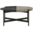 Armen Living Dua Round Modern Metal Coffee Table in Espresso/Black
