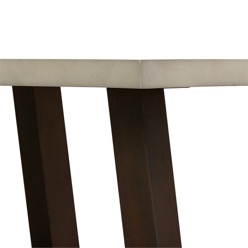 Armen Living Elodie Rectangle Modern Wood/Concrete Coffee Table in Gray/Espresso
