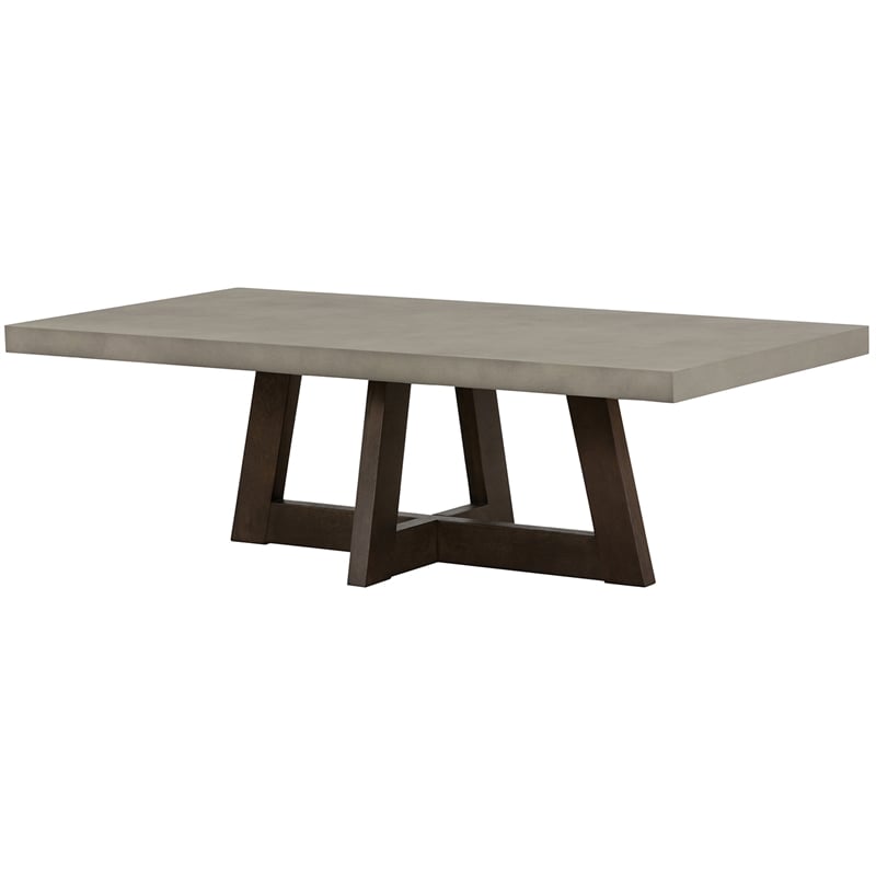 Armen Living Elodie Rectangle Modern Wood/Concrete Coffee Table in Gray/Espresso