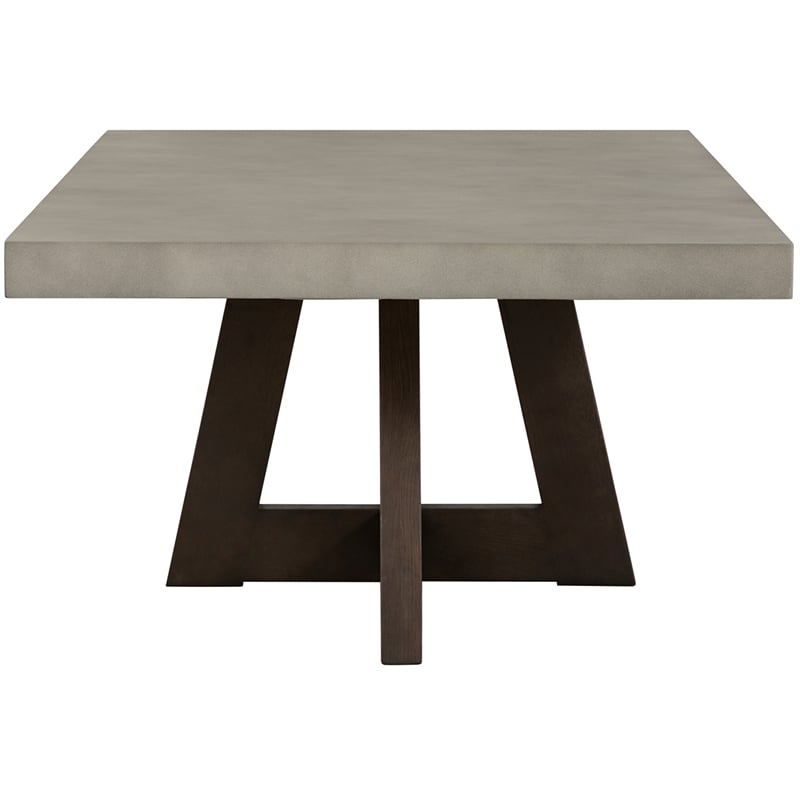 Armen Living Elodie Rectangle Modern Wood/Concrete Coffee Table in Gray/Espresso