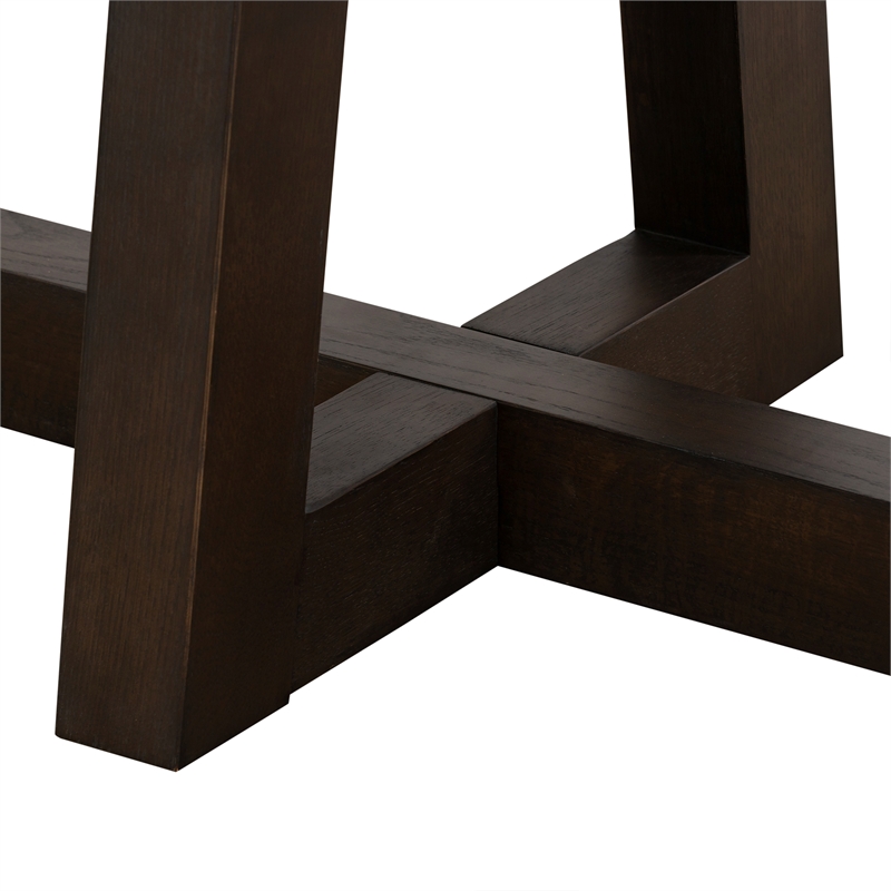 Armen Living Elodie Rectangular Contemporary Stone Dining Table in Gray/Oak