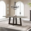 Armen Living Elodie Rectangular Contemporary Stone Dining Table in Gray/Oak