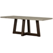 Armen Living Elodie Rectangular Contemporary Stone Dining Table in Gray/Oak