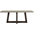 Armen Living Elodie Rectangular Contemporary Stone Dining Table in Gray/Oak