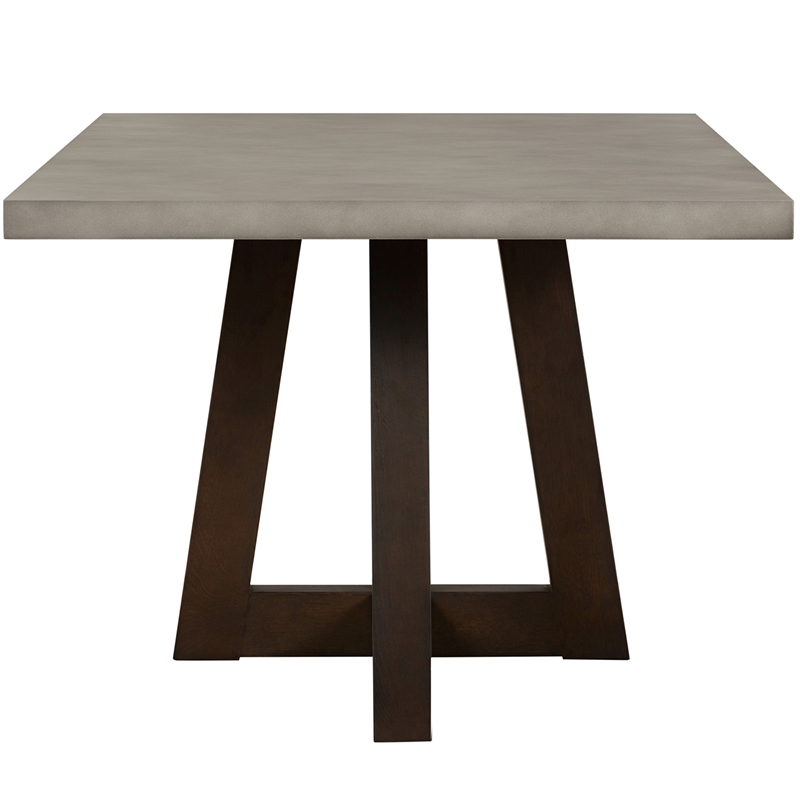 Armen Living Elodie Rectangular Contemporary Stone Dining Table in Gray/Oak