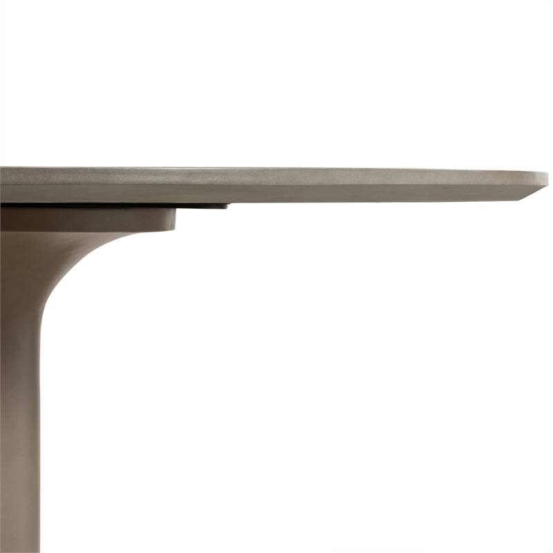 Armen Living Pippa Tulip Style Stone & Metal Dining Table in Gray