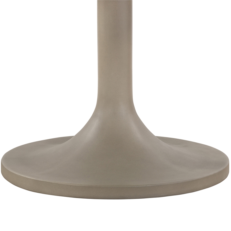 Armen Living Pippa Tulip Style Stone & Metal Dining Table in Gray