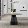 Armen Living Revival Round Contemporary Wood Dining Table in Black/Gray