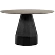 Armen Living Revival Round Contemporary Wood Dining Table in Black/Gray