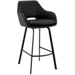 Armen Living Aura Black Faux 30
