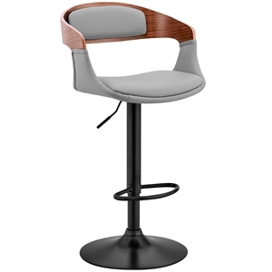 armen living benson faux leather upholstered adjustable bar stool