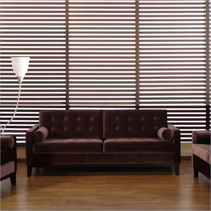 Armen Living Centennial Velvet Sofa In Brown Lc7253br
