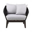 Armen Living Athos Modern Wood Outdoor Club Chair in Dark Brown/Gray
