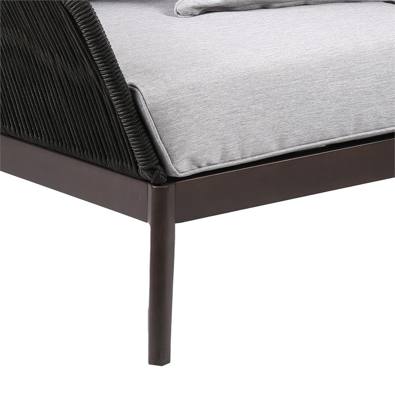 Armen Living Athos Modern Wood Outdoor Club Chair in Dark Brown/Gray