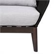 Armen Living Athos Modern Wood Outdoor Club Chair in Dark Brown/Gray