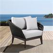Armen Living Athos Modern Wood Outdoor Club Chair in Dark Brown/Gray