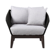 Armen Living Athos Modern Wood Outdoor Club Chair in Dark Brown/Gray