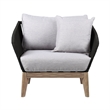 Armen Living Athos Outdoor Modern Wood & Fabric Club Chair in Black/Gray