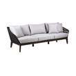 Armen Living Athos Outdoor Modern Fabric 3 Seater Sofa in Dark Brown/Gray