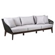 Armen Living Athos Outdoor Modern Fabric 3 Seater Sofa in Dark Brown/Gray
