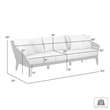 Armen Living Athos Outdoor Modern Fabric 3 Seater Sofa in Dark Brown/Gray